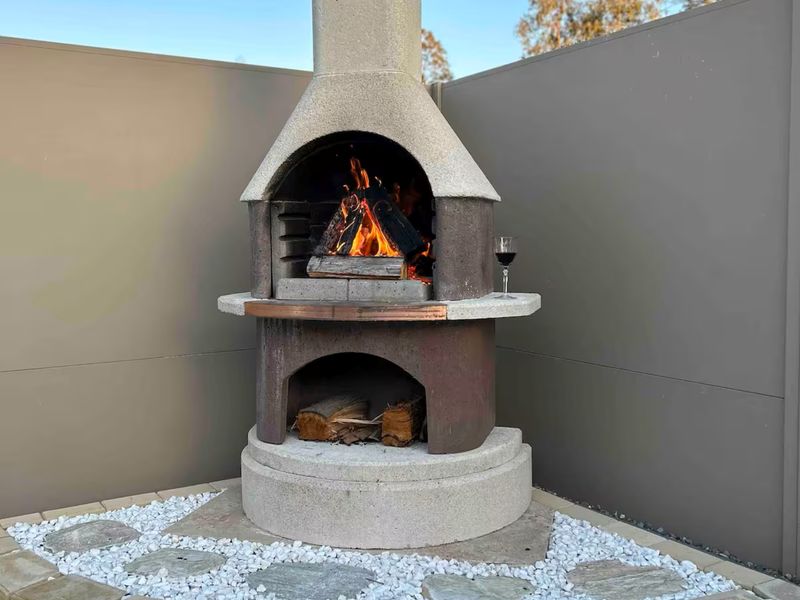 Warm and stylish fireplace for relaxing nights.