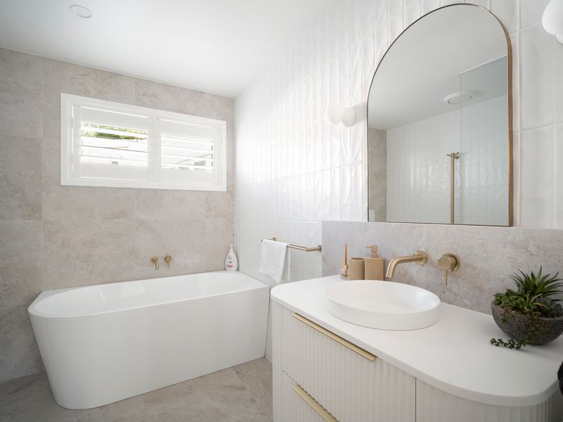 Soak away the day in the deep tub