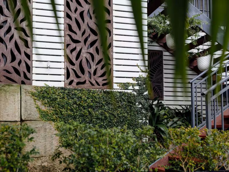 Serene exterior details and landscaped surroundings