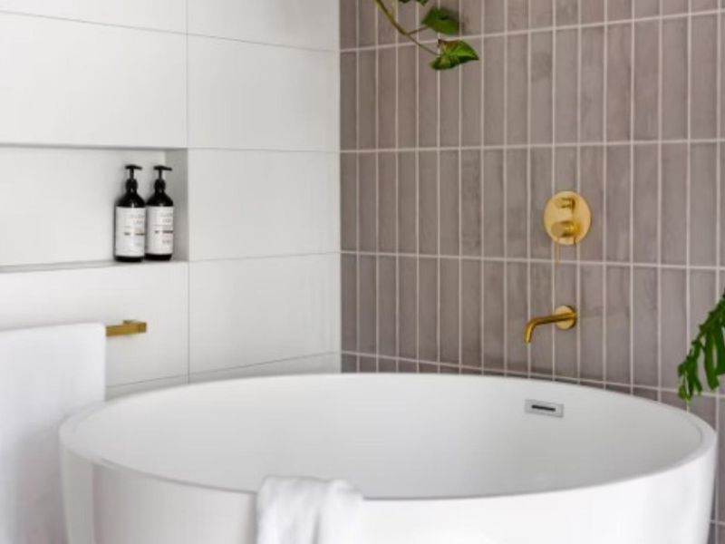 Spa-inspired bathroom with a deep soaking tub