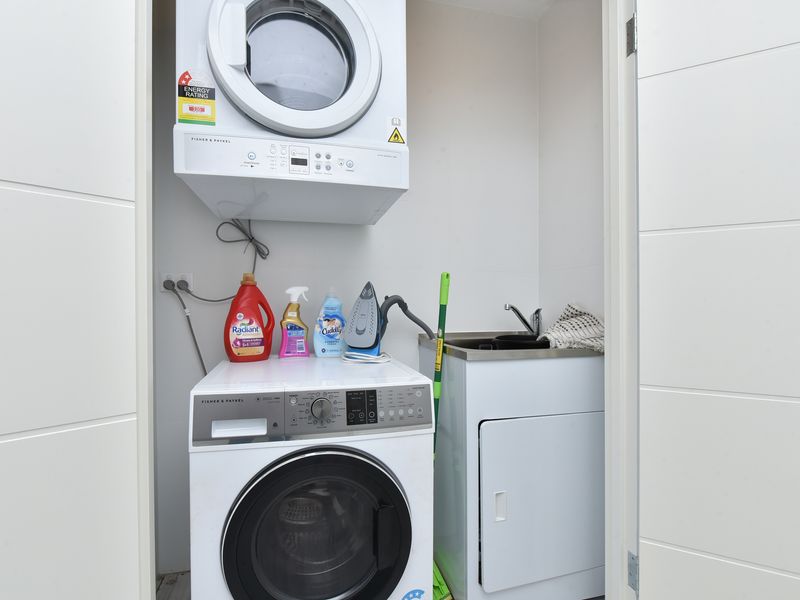 Internal laundry with washer and dryer for longer stays.