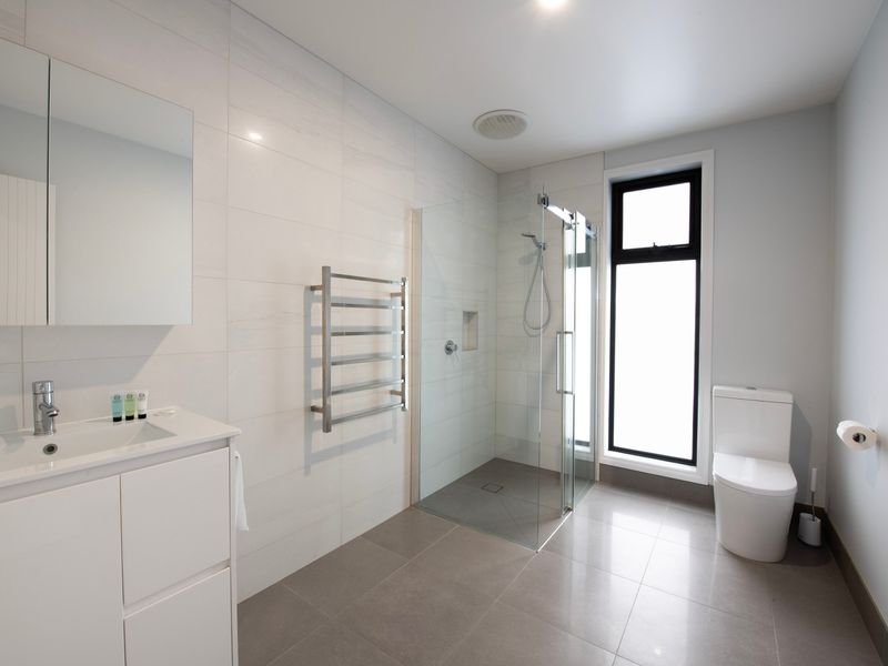 Light-filled bathroom with clean, modern styling