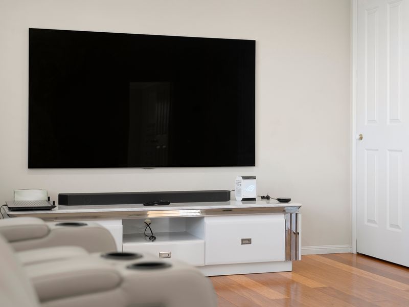 Settle in for a movie night in the comfortable media room.