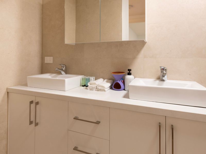 vanity, and essential amenities provided.