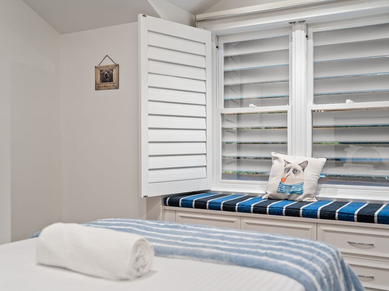 Plush bedding and timeless interiors await