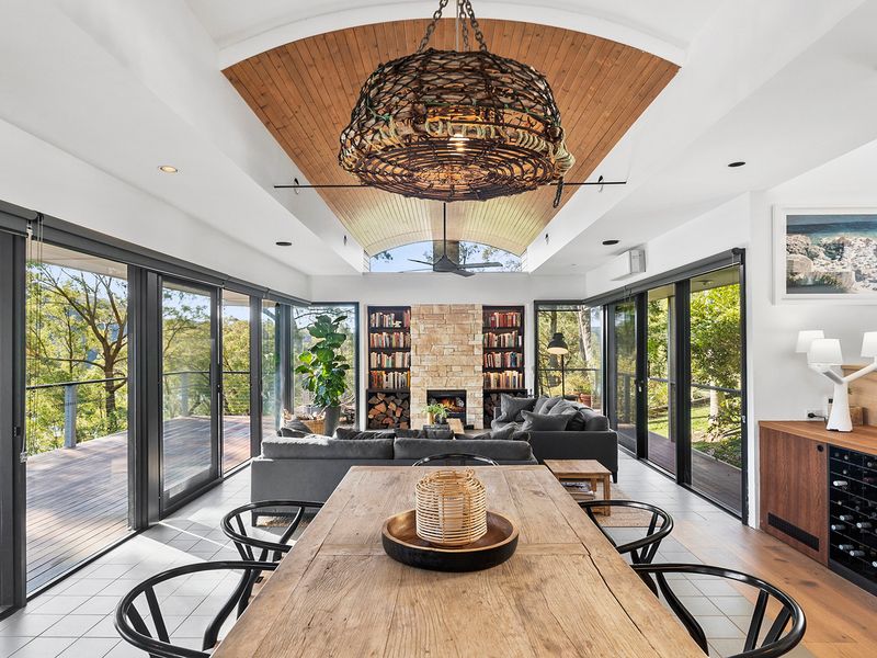 Open-plan dining framed
