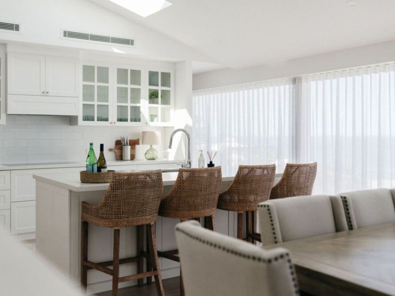 Open-plan kitchen and living area designed for effortless entertaining.