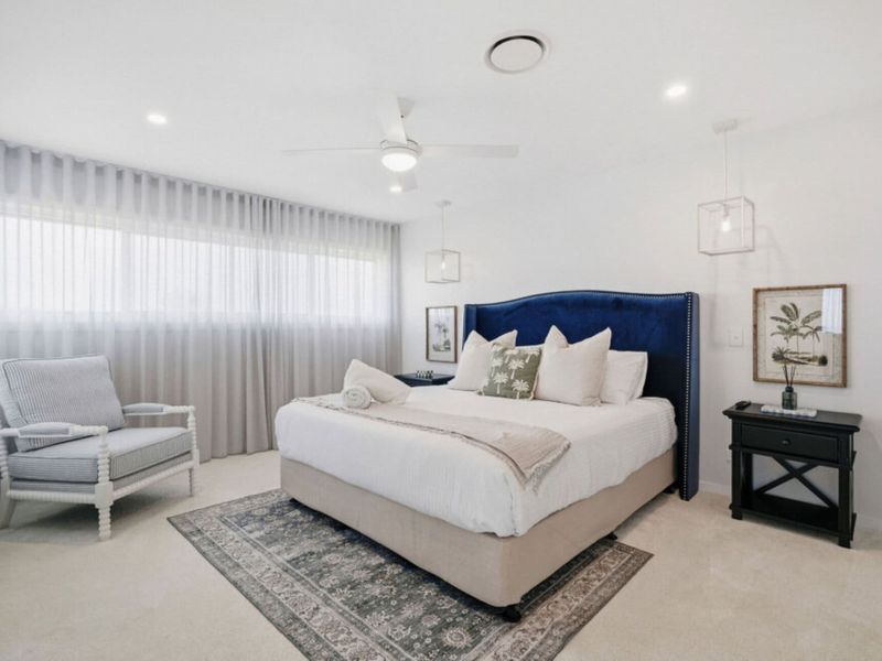 Elegant master bedroom designed for restful nights.