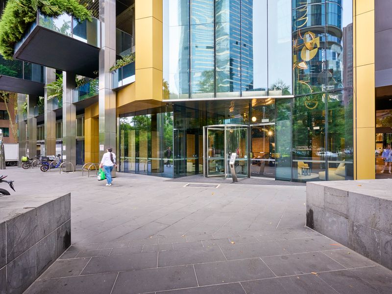 Grand entrance with sleek architecture and premium city-living appeal.