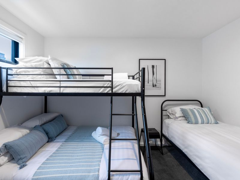 The bunk room is perfect for kids, friends, or larger groups travelling together
