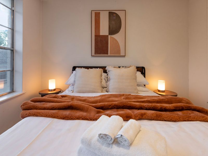 Elegant décor and quality bedding create a peaceful retreat at the end of the day.
