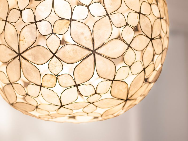 A statement pendant light adds character and style to the interior.