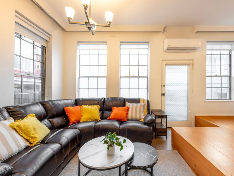 Stretch out on the oversized lounge and settle in for a relaxing evening.