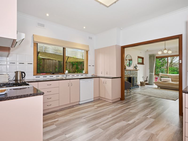 The bright and functional kitchen makes cooking easy for families and groups.