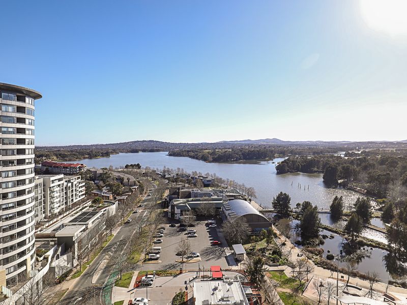 Elevated outlook across the waterfront and surrounding skyline.