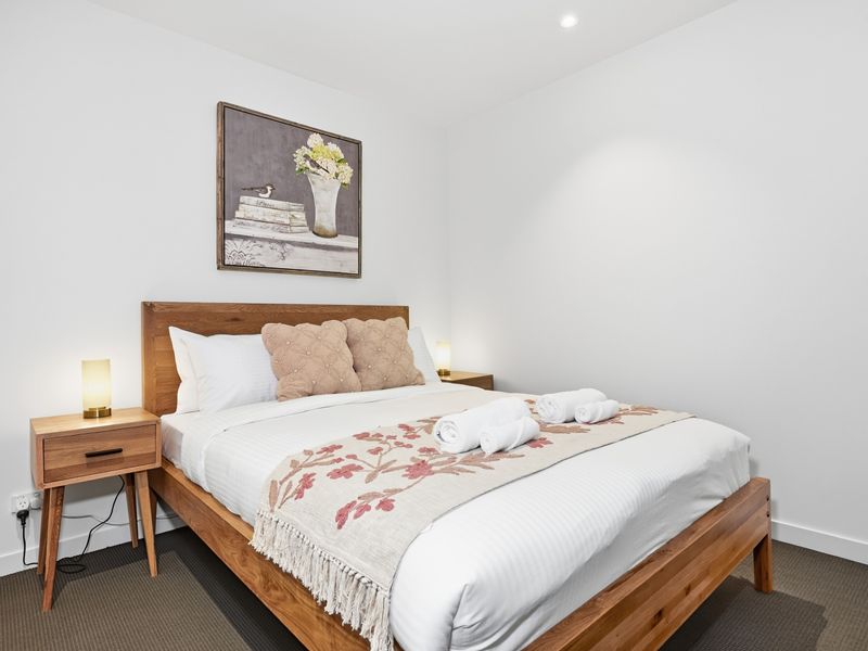 Soft furnishings and ambient lighting create a welcoming retreat.