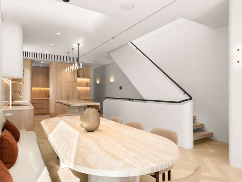 Beautiful timber dining table at the heart of the home.