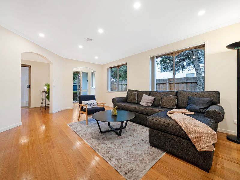 Bright and spacious open-plan living area.