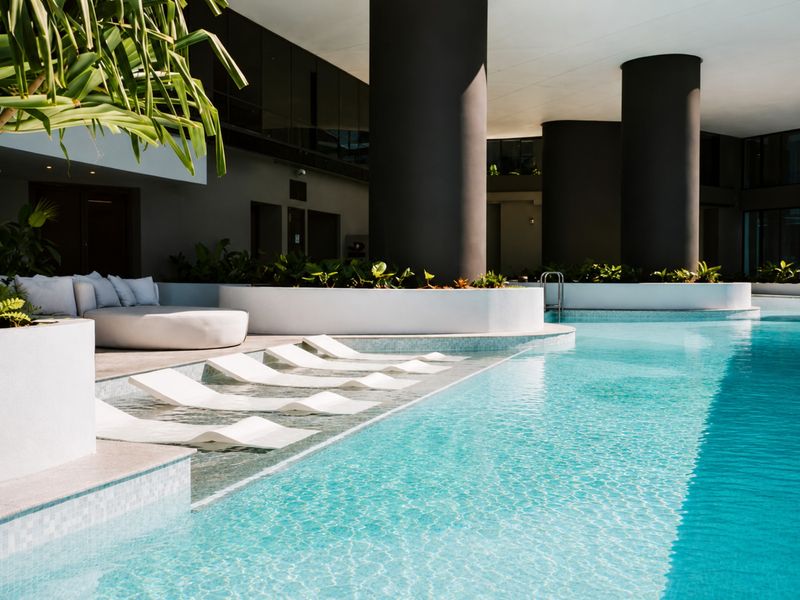Refresh in the sparkling resort-style swimming pool.