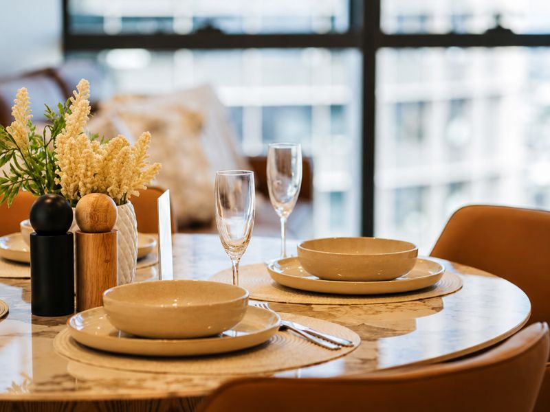 Enjoy meals with natural light and city views.