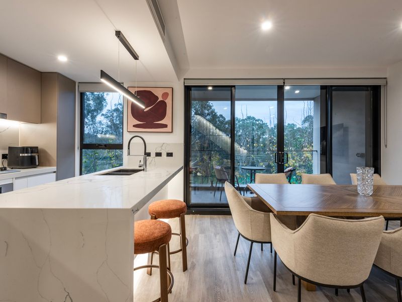 Bright and inviting open-plan living, perfect for relaxing after a day exploring Melbourne.