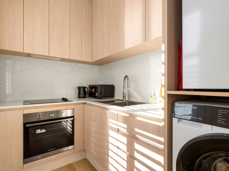 Well-appointed kitchen with everything needed for home cooking.