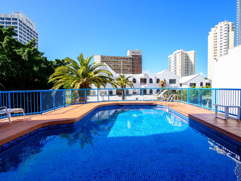 Refreshing resort-style pool with city views