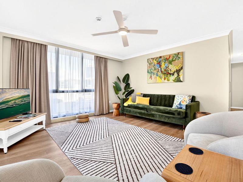 Light-filled living room with space to unwind