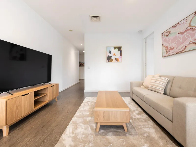 Relaxed living space with smart TV