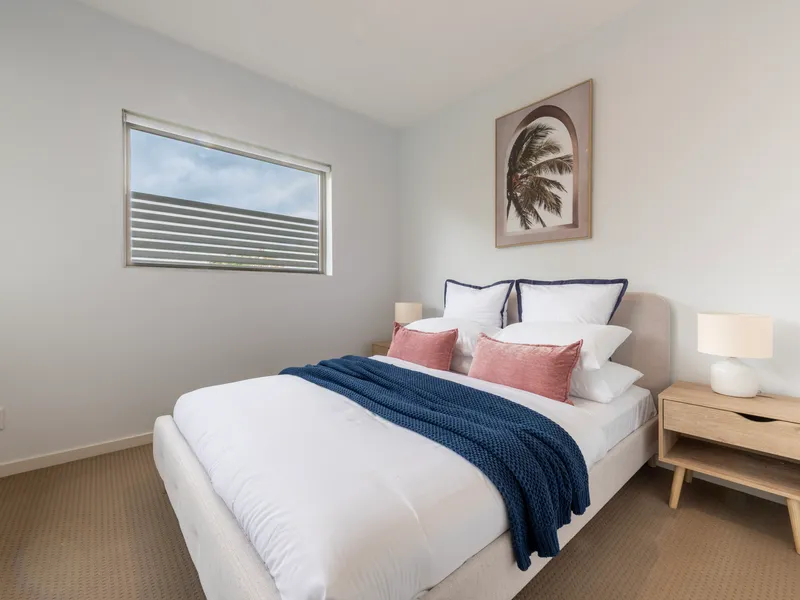 Cosy bedroom with soft coastal-inspired accents