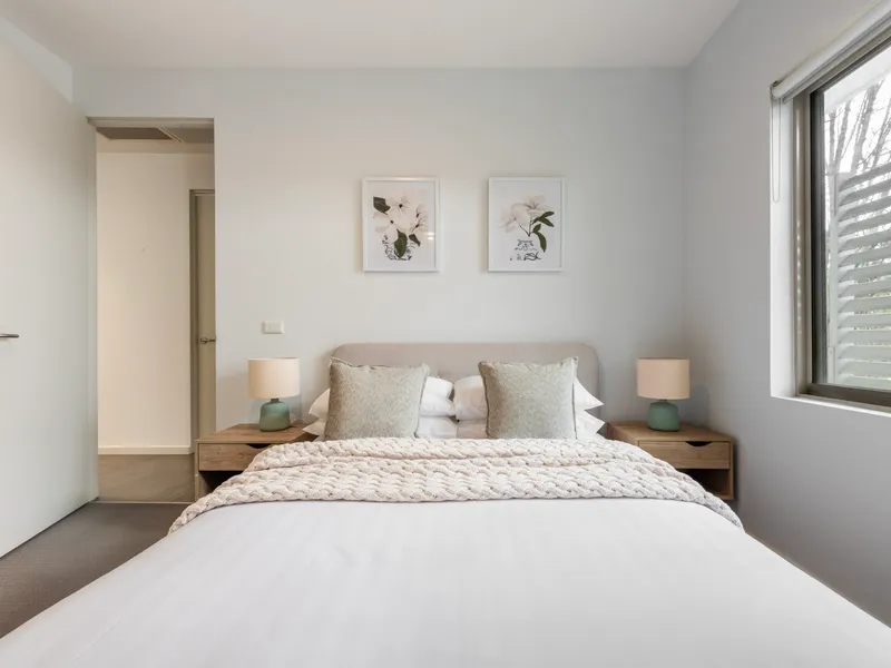 Inviting bedroom with natural light