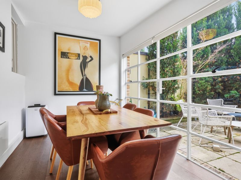Spacious dining setup ideal for family meals.