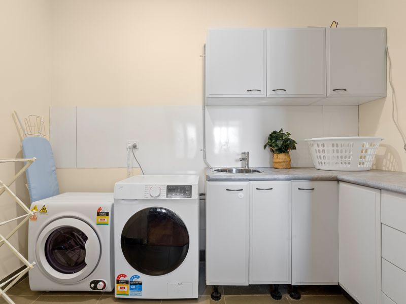 A convenient laundry with the essentials to help make longer stays comfortable and easy.