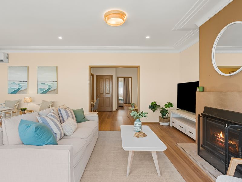 Lounge room with fireplace