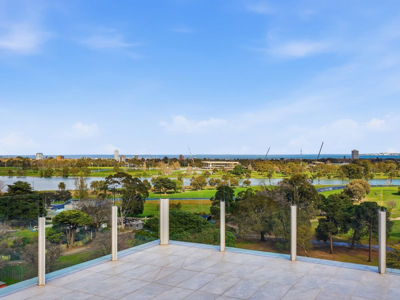 Panoramic view of the park and surrounding greenery from the terrace.