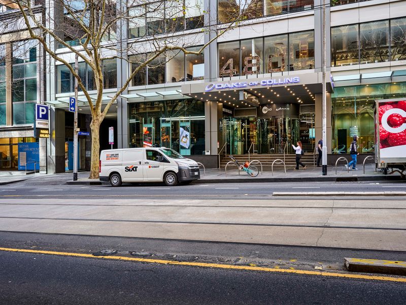 Street-level view of the building exterior