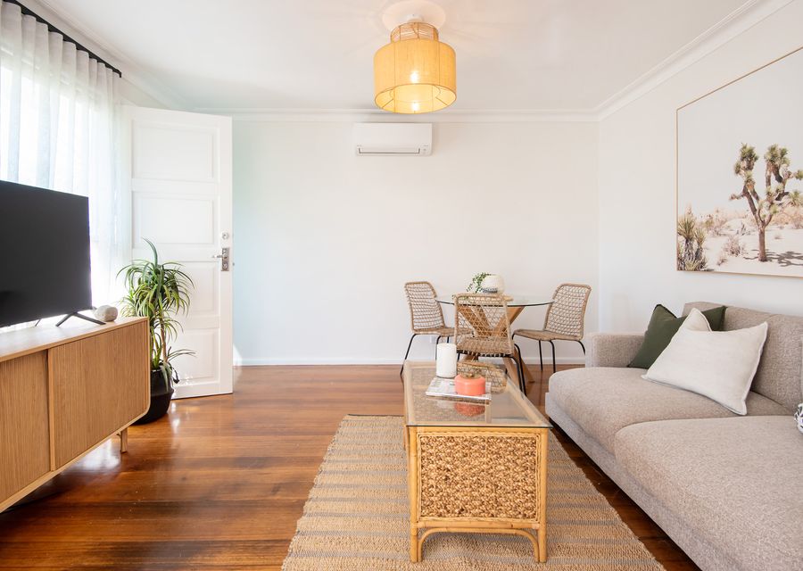 Living room with smart TV