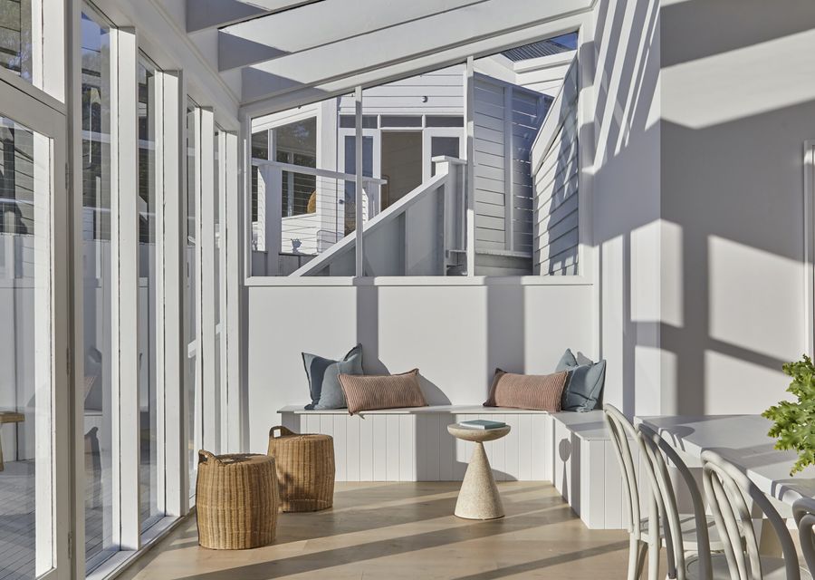 Seating nook in the sun room 