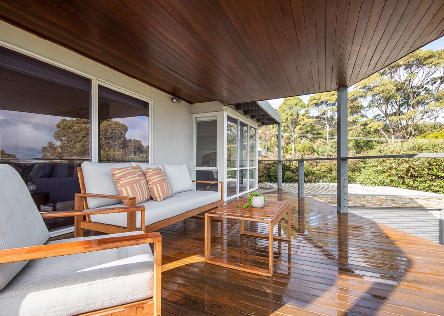 Front balcony with bay views 