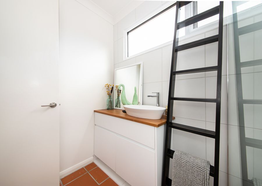 Downstairs bathroom with shower