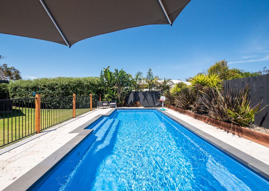 Large solar and gas heated pool 