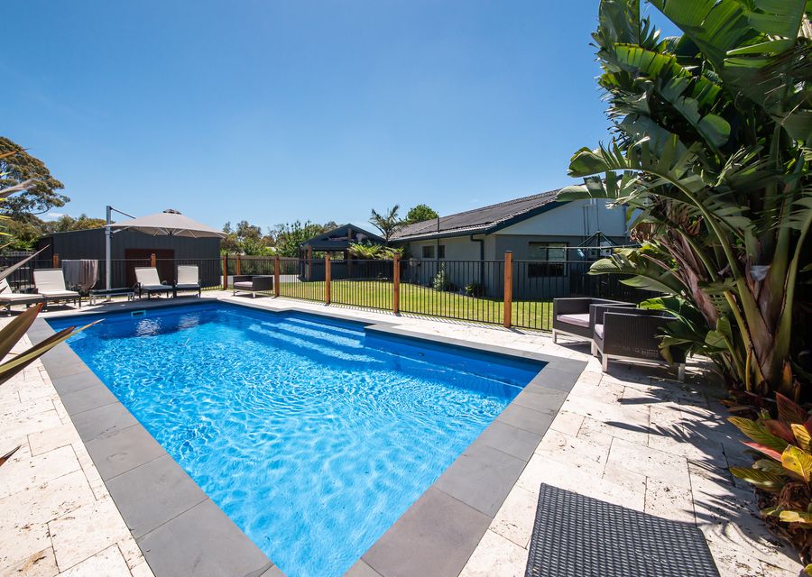 Gas heated pool during the day to 28 degrees 