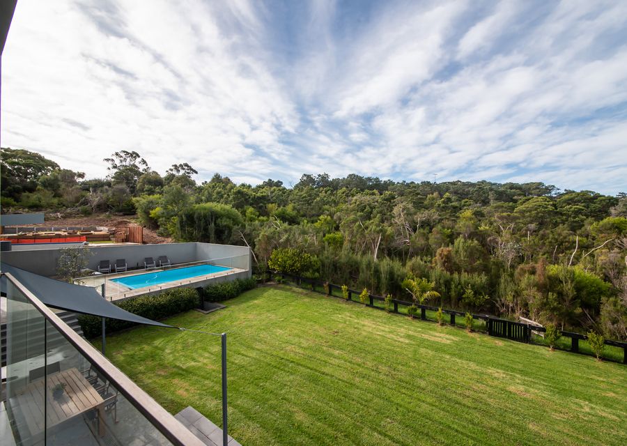Solar heated pool with garden 