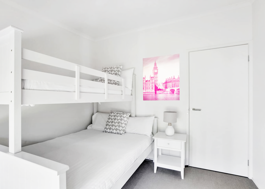 Bedroom 3 with triple bunk and trundle