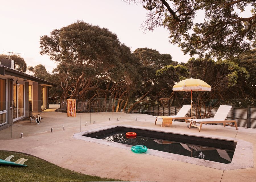 Pool side sunloungers 