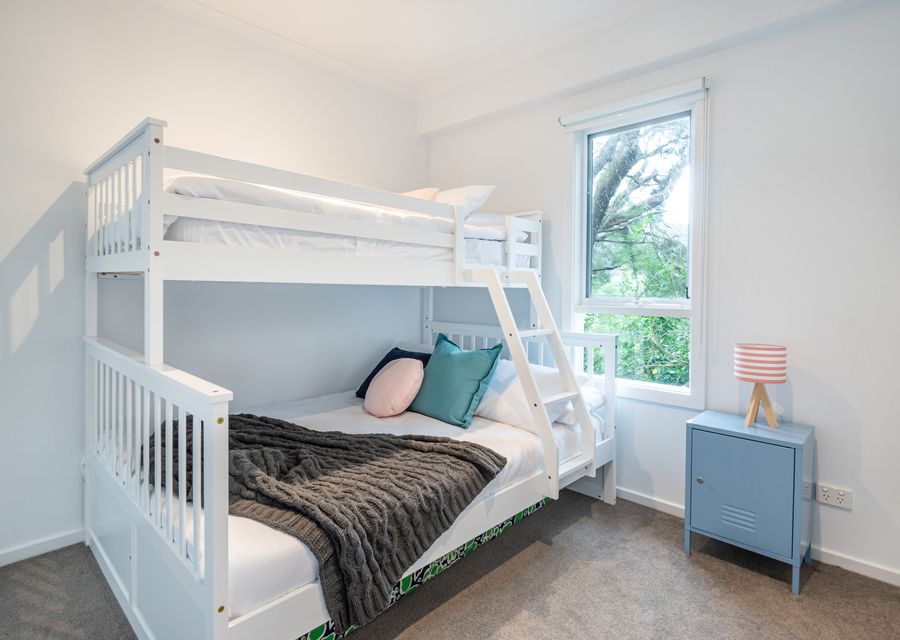 Bedroom three with tri-bunk and single matress