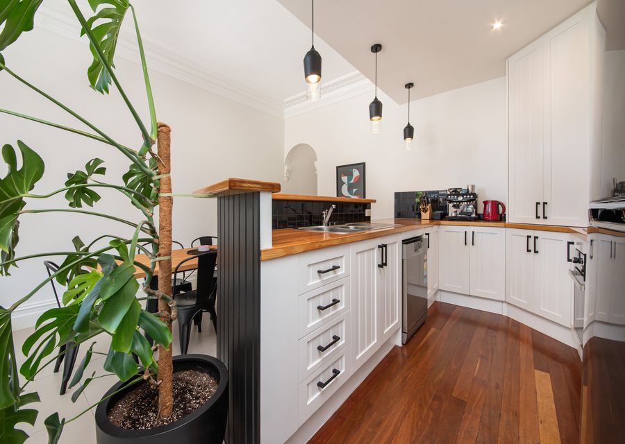 Kitchen with coffee machine 