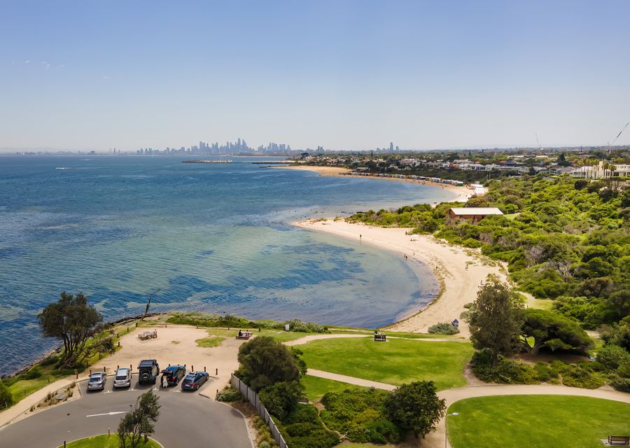 Stunning beach across the road 
