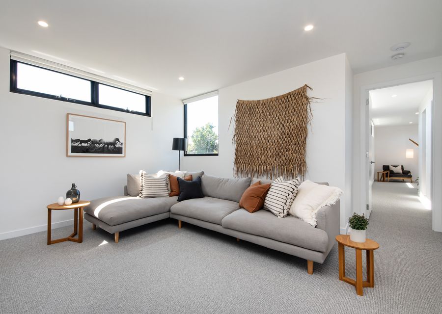 Second living area with smart TV and dedicated office space 