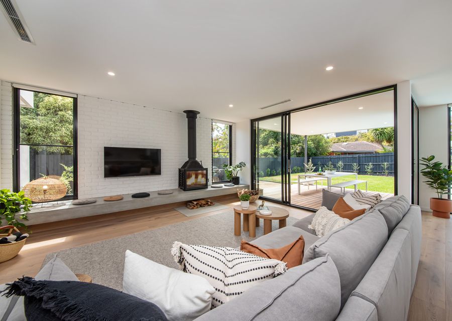 Living leading out to large outdoor space